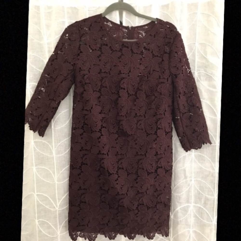 Loft maroon lace dress